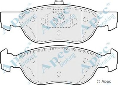APEC BRAKING pad1114 -  Комплект тормозных колодок, дисковый тормоз
